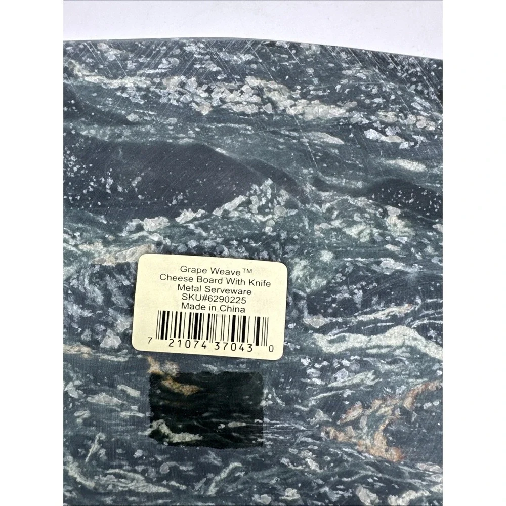 Lenox Grape Weave Green Marble Cheese Board with Knife‎